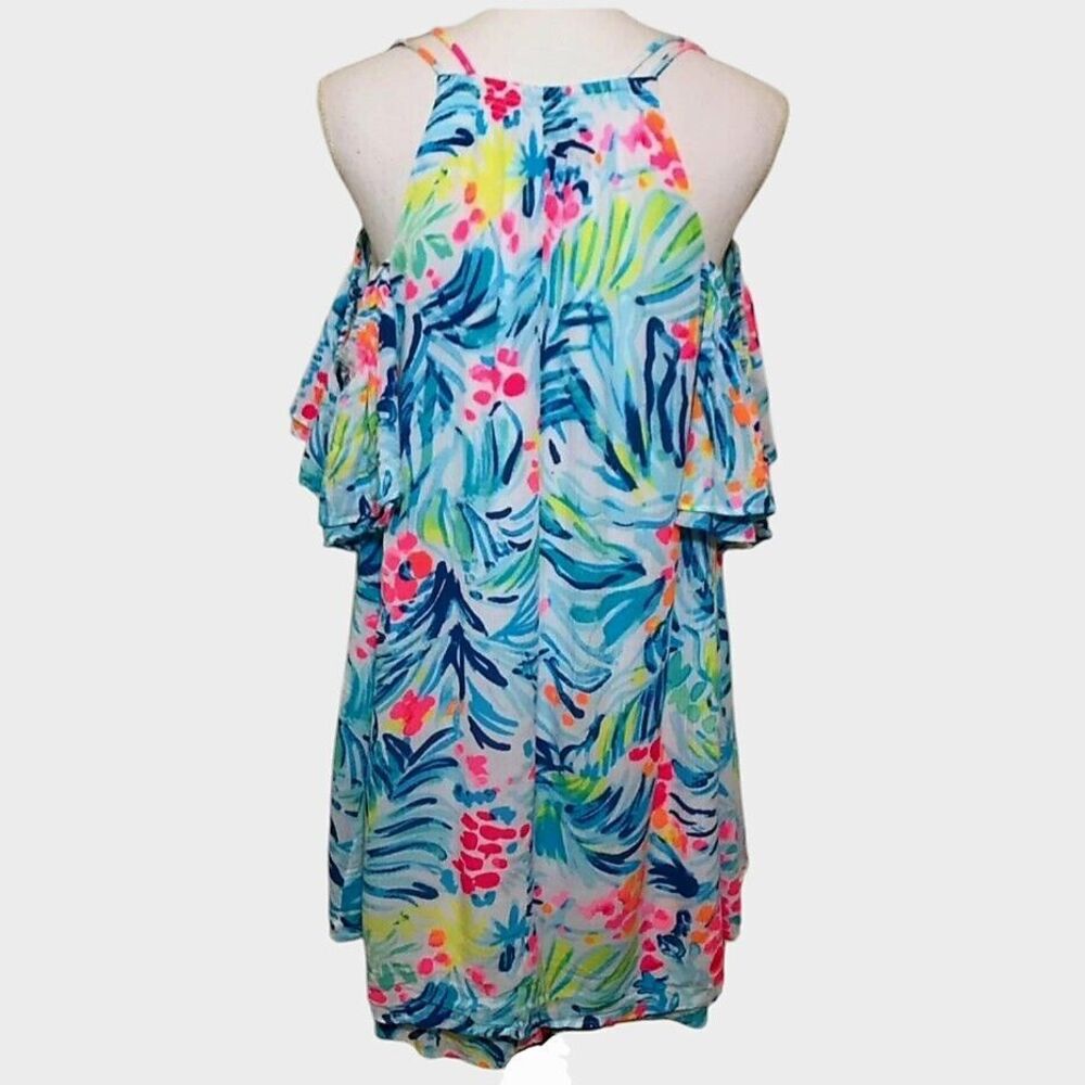 Lilly Pulitzer Dress Bellamie Open Cold Shoulder Serene Blue Tippy Top Small - Picture 5 of 12